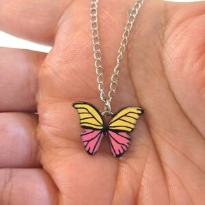 Colorful Butterfly Pendant Necklace